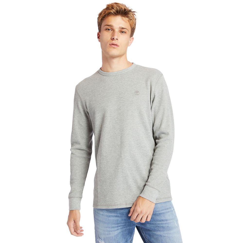 Camasi Timberland Barbati Gri - Wharf River Waffle-Knit Crewneck - Romania - ADLCZT184